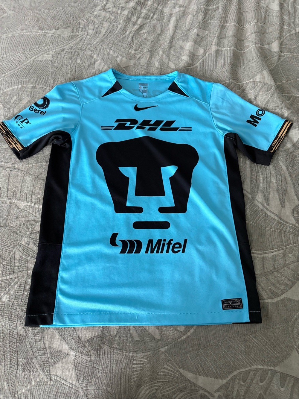 Nike Light Blue and Black Pumas MX Soccer Jersey